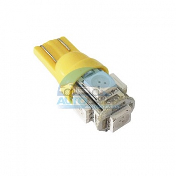Светодиоды GL T10 б/ц 5 диодов SMD5050, желтые (габариты, панель приборов) Светодиоды GL T10 б/ц 5 диодов SMD5050, желтые (габариты, панель приборов)